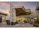 Elegant home entrance with stone accents and courtyard at 36389 N 105Th Pl, Scottsdale, AZ 85262