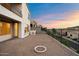 Brick paved backyard with fire pit and mountain views at 12641 N 18Th Pl, Phoenix, AZ 85022