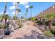 Landscaped backyard with a water feature and pool area at 580 N Benson Ln, Chandler, AZ 85224