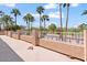 Spacious patio with palm tree view and wrought iron railings at 580 N Benson Ln, Chandler, AZ 85224