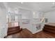 Elegant staircase with wrought iron railings and hardwood floors at 580 N Benson Ln, Chandler, AZ 85224