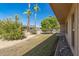 Backyard view of home with mature trees and rock garden at 12620 W Parkwood Dr, Sun City West, AZ 85375