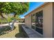 Backyard with sliding glass door access and fruit tree at 12620 W Parkwood Dr, Sun City West, AZ 85375