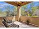 Covered patio with seating and desert landscape views at 16308 E Arrow Dr # 111, Fountain Hills, AZ 85268