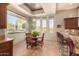 Bright breakfast nook with built-in seating and views to the backyard at 37295 N Boulder View Dr, Scottsdale, AZ 85262