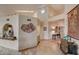 Open living area with a stone fireplace and high ceilings at 8870 E Greenview Dr, Gold Canyon, AZ 85118