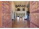 Ornate double front doors opening to a spacious entry hall at 6107 E Paradise Dr, Scottsdale, AZ 85254