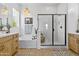 Spa-like bathroom with a soaking tub and double vanity at 21487 E Arroyo Verde Dr, Queen Creek, AZ 85142