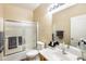 Main bathroom with tub, shower, and updated vanity at 9070 E Gary Rd # 122, Scottsdale, AZ 85260