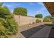 Brick-paved pathway leads to a grassy area in the backyard at 10910 E Oro Ave, Mesa, AZ 85212