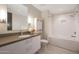 Clean bathroom with white subway tile and bathtub at 4422 N 75Th St # 4011, Scottsdale, AZ 85251