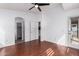Bedroom with hardwood floors and access to bathroom and closet at 2402 E 5Th St # 1481, Tempe, AZ 85288