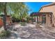Outdoor patio with pergola, fireplace, and seating at 17808 N 57Th Pl, Scottsdale, AZ 85254