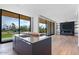 Modern kitchen with stainless steel island and golf course views at 6311 E Phoenician Blvd # 21, Scottsdale, AZ 85251
