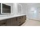 Contemporary bathroom with double vanity and a walk-in shower at 6311 E Phoenician Blvd # 21, Scottsdale, AZ 85251