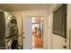 Laundry room with washer, dryer, and kitchen view at 2047 W Maryland Ave, Phoenix, AZ 85015