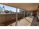 Covered patio with brick pavers and access to backyard at 9822 E Main St # 10, Mesa, AZ 85207