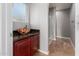 Bathroom with vessel sink and walk-in shower at 944 S Grand --, Mesa, AZ 85210