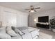 Primary bedroom with spacious closet and large TV at 1966 E Oxford Dr, Tempe, AZ 85283