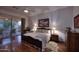 Bright bedroom with king-size bed, private access to patio, and hardwood floors at 22455 N 55Th St, Phoenix, AZ 85054