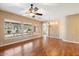 Spacious living room with hardwood floors, large windows, and a view at 15120 E Vermillion Dr, Fountain Hills, AZ 85268