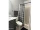 Bathroom with shower and marble countertop at 6415 S Newberry Rd # C, Tempe, AZ 85283