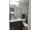 Clean bathroom with marble countertop, updated vanity, and shower at 6415 S Newberry Rd # C, Tempe, AZ 85283