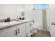 Clean bathroom with double vanity and shower/tub combo at 8009 W Jadan St, Coolidge, AZ 85128