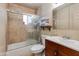 Clean bathroom with shower/tub combo and updated vanity at 7830 N 17Th Ave, Phoenix, AZ 85021