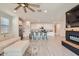 Open concept living room and kitchen with modern finishes at 3103 E Hayfield Way, San Tan Valley, AZ 85140