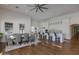 Kitchen and dining area with hardwood floors and stylish patterned chairs at 4333 E Mcdonald Dr, Phoenix, AZ 85018