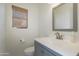 Clean bathroom with gray vanity and modern fixtures at 4333 E Mcdonald Dr, Phoenix, AZ 85018