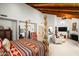 Spacious main bedroom with sitting area and fireplace at 6616 E El Sendero Rd, Carefree, AZ 85377