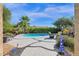 Backyard oasis with a kidney-shaped pool and unique landscaping at 5221 E Thunder Hawk Rd, Cave Creek, AZ 85331