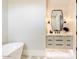 Modern bathroom with sleek vanity and floating sink at 24351 N 97Th Dr, Peoria, AZ 85383