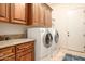 Convenient laundry room with washer, dryer, and extra cabinet storage at 36482 N Boulder View Dr, Scottsdale, AZ 85262