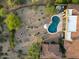 Aerial view of the property showcasing the expansive backyard and pool at 36482 N Boulder View Dr, Scottsdale, AZ 85262