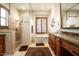 Elegant bathroom with soaking tub, walk-in shower, and granite countertops at 36482 N Boulder View Dr, Scottsdale, AZ 85262