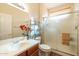 Clean bathroom with a shower and modern vanity at 20340 N Canyon Whisper Dr, Surprise, AZ 85387
