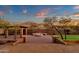 Outdoor patio area with fire pit and mountain views at 1621 E Rolling Rock Dr, Phoenix, AZ 85086