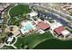 Aerial view of community amenities, including pool and clubhouse at 2247 E Indian Wells Dr, Gilbert, AZ 85298