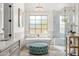 Modern bathroom with soaking tub, walk-in shower, and designer finishes at 8742 E Villa Cassandra Dr, Scottsdale, AZ 85266