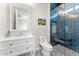 Bathroom with white vanity, toilet and patterned floor at 8742 E Villa Cassandra Dr, Scottsdale, AZ 85266