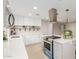 Modern kitchen with white cabinets and blue oven at 2114 S El Marino --, Mesa, AZ 85202