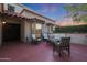 Outdoor patio furniture on red tile patio at 7285 E Arlington Rd, Scottsdale, AZ 85250