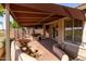 Covered patio with built-in grill and fountain at 5415 E Mckellips Rd # 56, Mesa, AZ 85215
