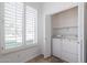 Laundry room with washer and dryer, and plenty of shelving at 5415 E Mckellips Rd # 56, Mesa, AZ 85215