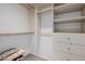 Bright walk-in closet with shelves and drawers at 6620 E Stallion Rd, Paradise Valley, AZ 85253