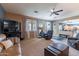 Open living area with a view of the kitchen at 1542 E Chaparral Pl, Casa Grande, AZ 85122