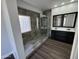 Modern bathroom with double vanity and frameless shower at 14000 N 94Th St # 1037, Scottsdale, AZ 85260